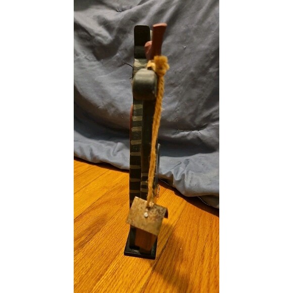 Rustic Folk Art Black & Gray Cat With a  Heart Bird & Bird House Wood Décor - Picture 4 of 8